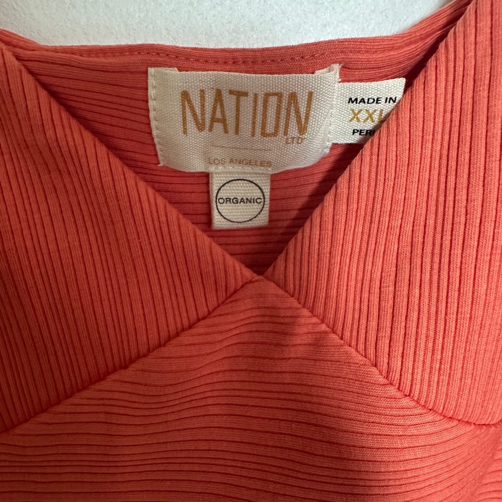 Melanie Rib Tank Dress in Ginger by Nation Los Angeles size XXL - Picture 4 of 10